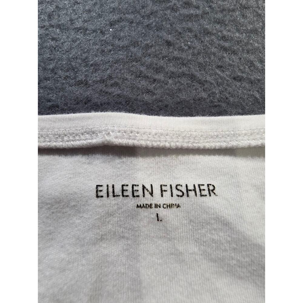 Eileen Fisher White Organic Cotton Interlock Jersey Rounded Top L A009976 - Picture 5 of 8